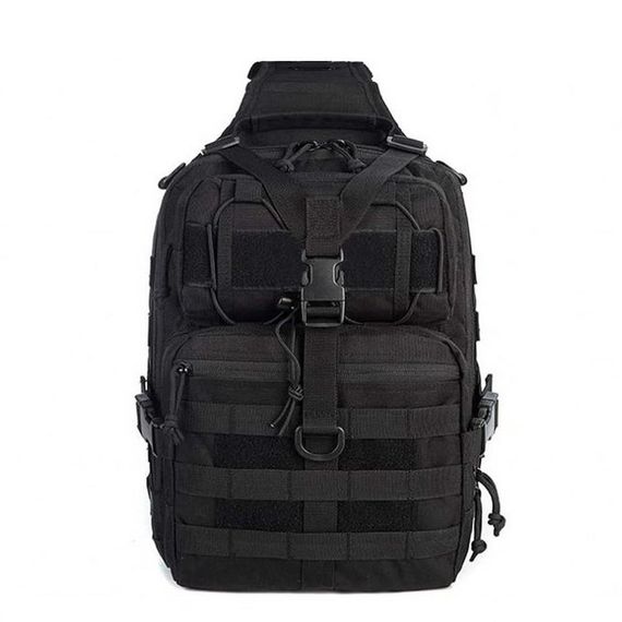 Сумка Taktikal TK1002 20LT з плечовим ременем, чорна, багатофункціональна, водонепроникна, ідеальна для активного відпочинку та повсякденного використання - фото 1