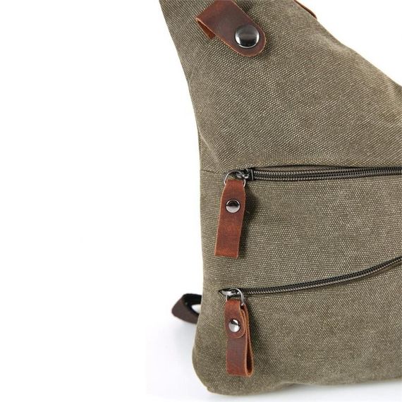 Сумка-рюкзак Ççs London 31473 канва, оливкова, 1 основне відділення, 1 кишеня на блискавці, регульовані лямки для зручності використання - фото 3