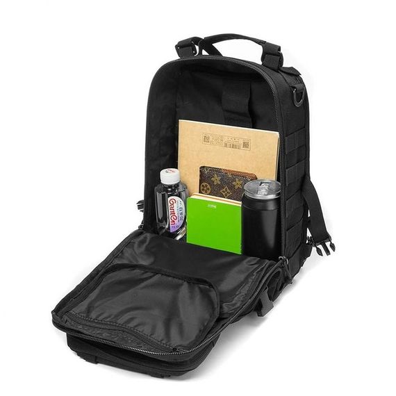 Сумка Taktikal TK1002 20LT з плечовим ременем, чорна, багатофункціональна, водонепроникна, ідеальна для активного відпочинку та повсякденного використання - фото 5