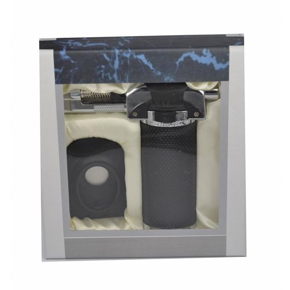 ولاعة ميني مزودة بقاعدة، تصميم أسود، تعمل بقمرة حرارية تصل إلى 1300 درجة، متعددة الاستخدامات ومريحة في الاستعمال - صورة 2