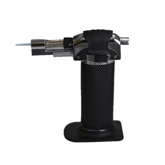 ولاعة ميني مزودة بقاعدة، تصميم أسود، تعمل بقمرة حرارية تصل إلى 1300 درجة، متعددة الاستخدامات ومريحة في الاستعمال - صورة 4