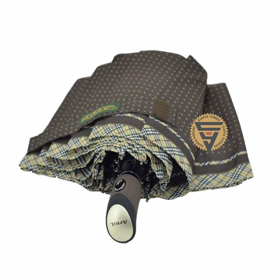 April A-217L Women's Fully Automatic Umbrella Polka Dot Brown - photo 3