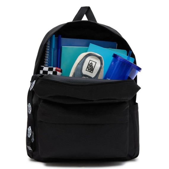 Рюкзак Vans Old Skool 22L чорного кольору з відділеннями для ноутбука і пляшки, стійкий до навколишнього середовища, об'єм 22 літри - фото 5
