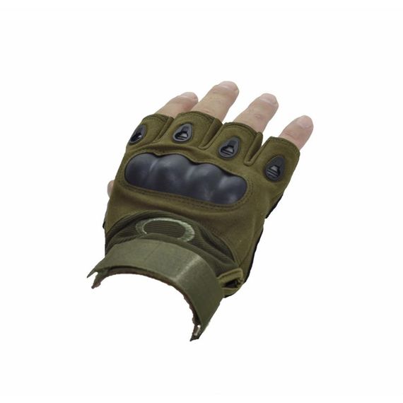 Тактические перчатки с защитой пальцев, зеленые, износостойкие, с микровентиляцией, гибкие и удобные, обеспечивают надежный захват и защиту - фото 2
