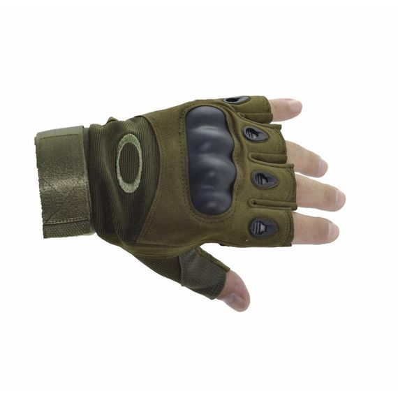 Тактические перчатки с защитой пальцев, зеленые, износостойкие, с микровентиляцией, гибкие и удобные, обеспечивают надежный захват и защиту - фото 1