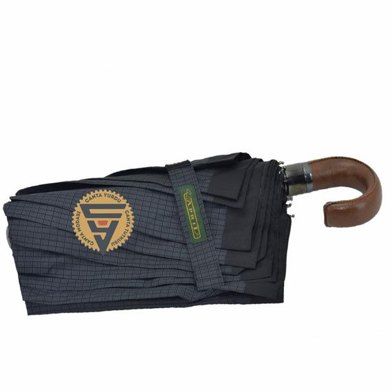 April A-228G Elite Short Leather Walking Stick Handle 10 String Umbrella Brown Handle - photo 2