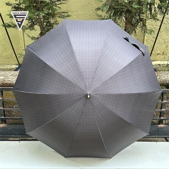 April A-213G 10 Telli G1 Baston Sap Şemsiye Ekose Siyah - fotoğraf 5