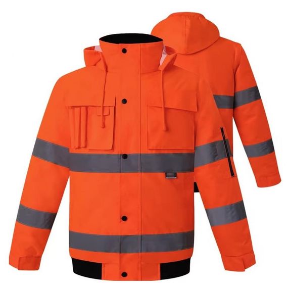 Kolları Çıkabilir 300D Oxford Reflektörlü Pilot Mont Turuncu - صورة 4