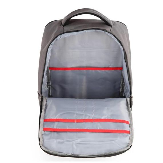 Рюкзак ЧЧС 51395 чорний, 2 основних відділення, 3 відкритих кишені, USB-підключення, polyester, 22x42x10 см - фото 3