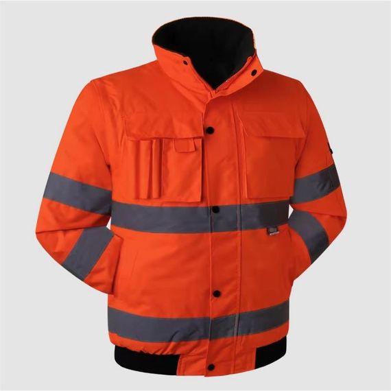 Kolları Çıkabilir 300D Oxford Reflektörlü Pilot Mont Turuncu - صورة 2
