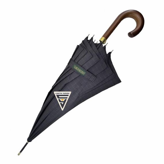 April A-213G 10 Telli G1 Baston Sap Şemsiye Ekose Siyah - fotoğraf 4