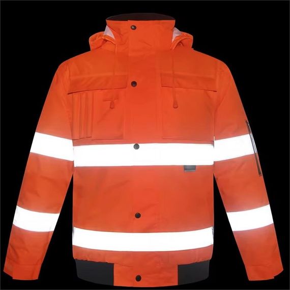 Kolları Çıkabilir 300D Oxford Reflektörlü Pilot Mont Turuncu - صورة 3