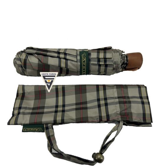 Автоматичний складний парасолька April A238L Special Ekose B6, кремовий, 57 см в розкритому вигляді, міцна конструкція для будь-якої погоди - фото 3