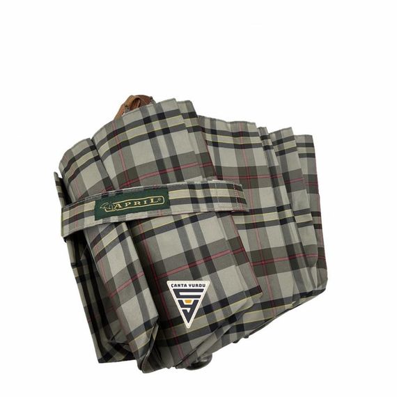 Автоматичний складний парасолька April A238L Special Ekose B6, кремовий, 57 см в розкритому вигляді, міцна конструкція для будь-якої погоди - фото 4