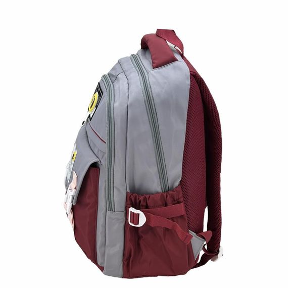 حقيبة ظهر مدرسية يانغ 51640 بحجم 45x35x18 سم لون Bordo، مع مقبض وحمالات قابلة للتعديل وفتح سريع للمنظم وجيبين أماميين بسحّاب - صورة 5