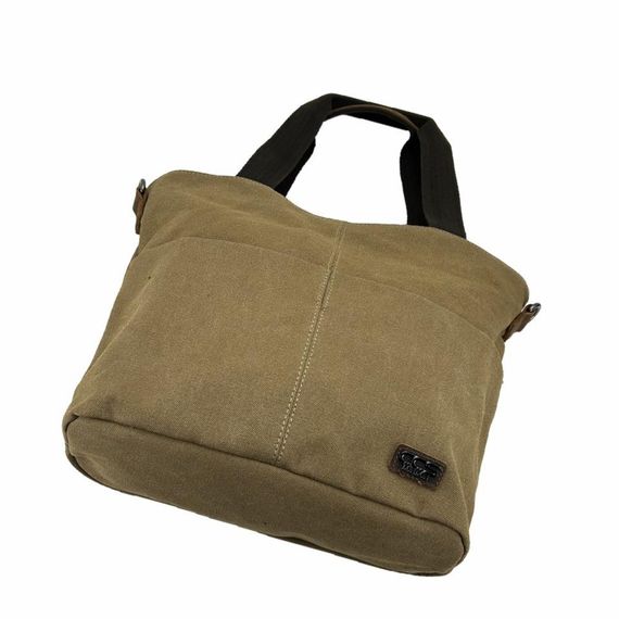 Ççs 31489 Çift Bölmeli Kanvas Kadın El ve Omuz Çanta Kahve - photo 4