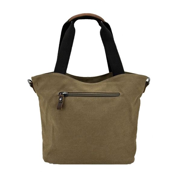 Ççs 31489 Çift Bölmeli Kanvas Kadın El ve Omuz Çanta Kahve - photo 2