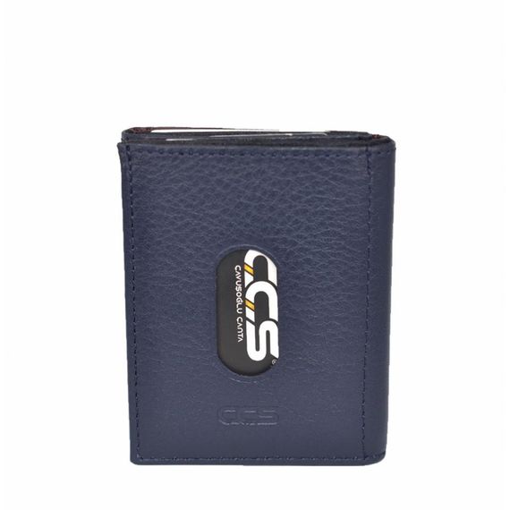 ÇÇS Genuine Leather Card Holder Wallet Blue - photo 1