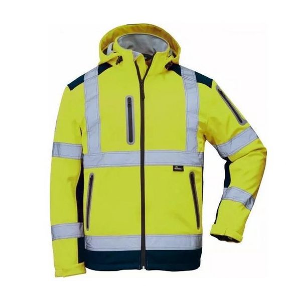 Softshell Reflektörlü İş Montu Su Geçirmez Ceket Sarı - صورة 3