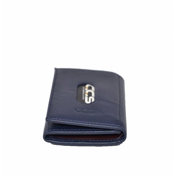 ÇÇS Genuine Leather Card Holder Wallet Blue - photo 4