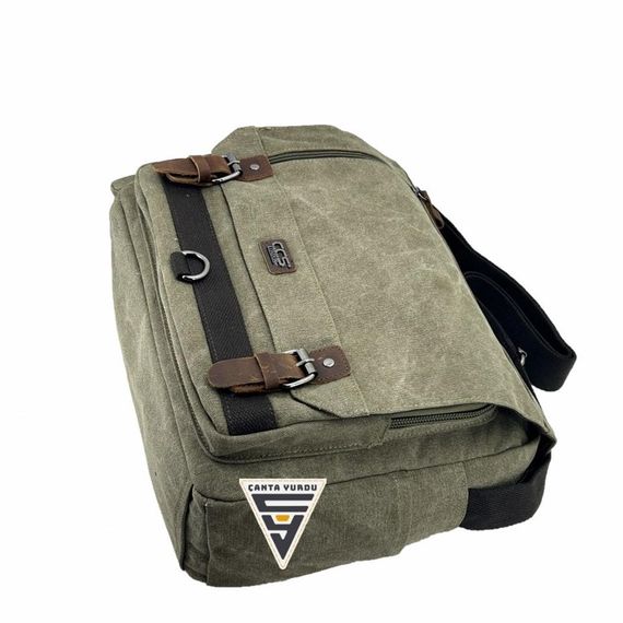 Ççs London 31466 Postman Briefcase with Shoulder Strap Green - photo 3