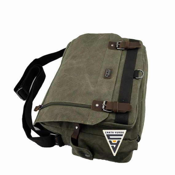 Ççs London 31466 Postman Briefcase with Shoulder Strap Green - photo 4