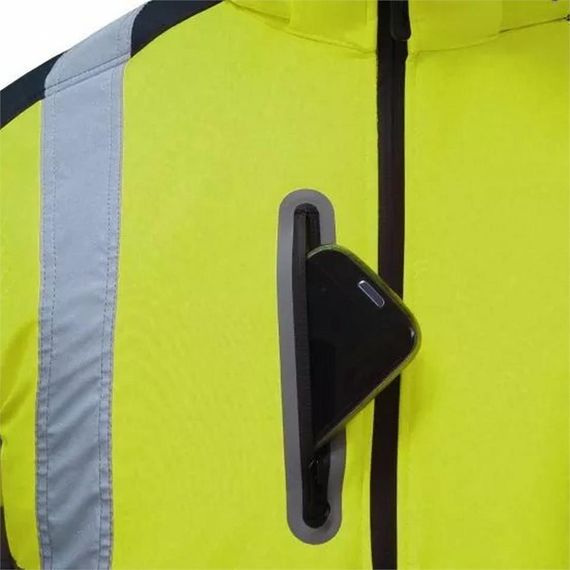 Softshell Reflektörlü İş Montu Su Geçirmez Ceket Sarı - صورة 4