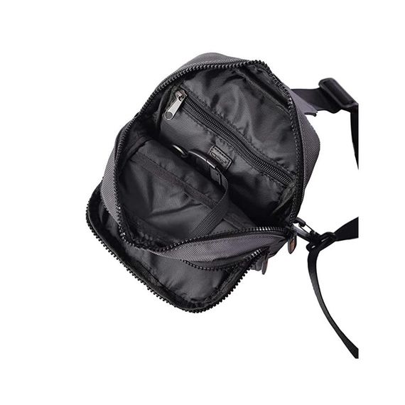 Сумка через плече з відділеннями для планшета сірого кольору 24x15 см з регульованим ременем, 2 основні кишені з замком - фото 5