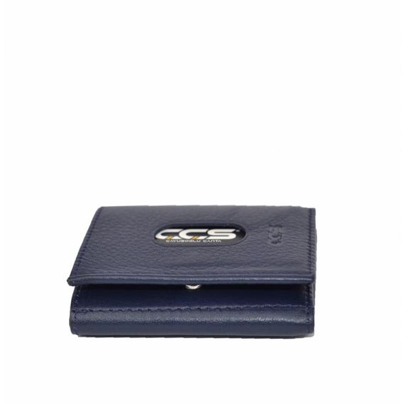 ÇÇS Genuine Leather Card Holder Wallet Blue - photo 5
