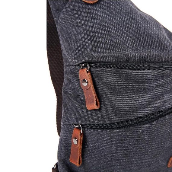 Чанта Ççs London 31473, чорно канвас, з одним відділенням та регульованими лямками, компактна, комфортна для щоденного використання - фото 3