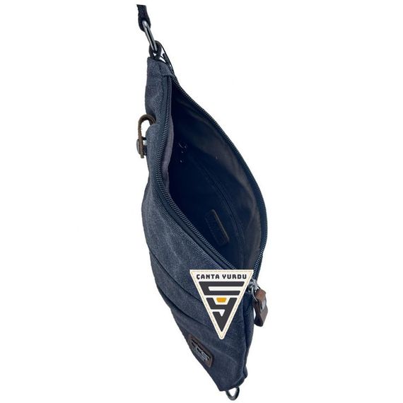 Чанта Ççs London 31473, чорно канвас, з одним відділенням та регульованими лямками, компактна, комфортна для щоденного використання - фото 4