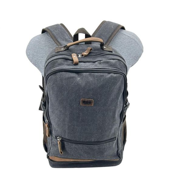 Ççs London 51573 Laptop Kanvas Sırt Çantası Siyah - fotoğraf 5