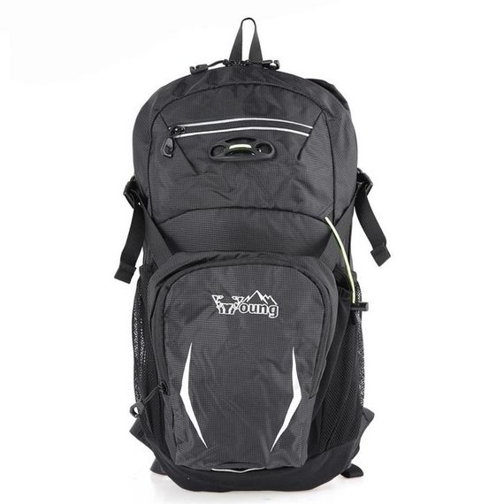 Мини-рюкзак Young 40198 для альпинизма черный с карманами, регулируемыми ремнями и отделениями для планшета и ноутбука. Идеален для активного отдыха - фото 1