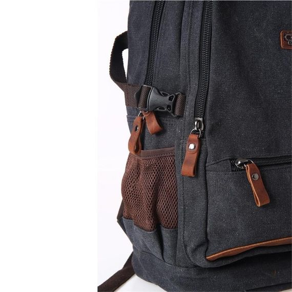 Ççs London 51573 Laptop Kanvas Sırt Çantası Siyah - fotoğraf 4