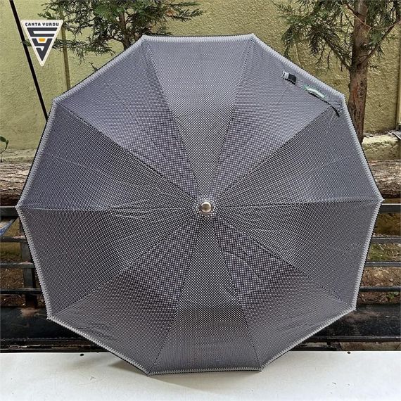 April A-217L Tam Otomatik A5 Kadın Şemsiye Puantiyeli Siyah - صورة 5