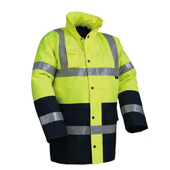 Reflektörlü 300D Oxford Çift Renk Parka Yağmurluk Sarı - صورة 1