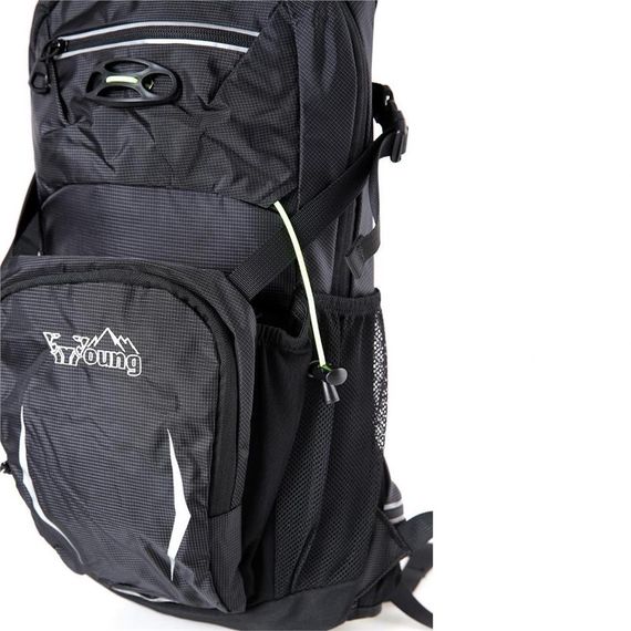 Мини-рюкзак Young 40198 для альпинизма черный с карманами, регулируемыми ремнями и отделениями для планшета и ноутбука. Идеален для активного отдыха - фото 5