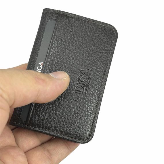 Diga 1169 Hakiki Deri Minimal Kartlık Kahve - fotoğraf 1