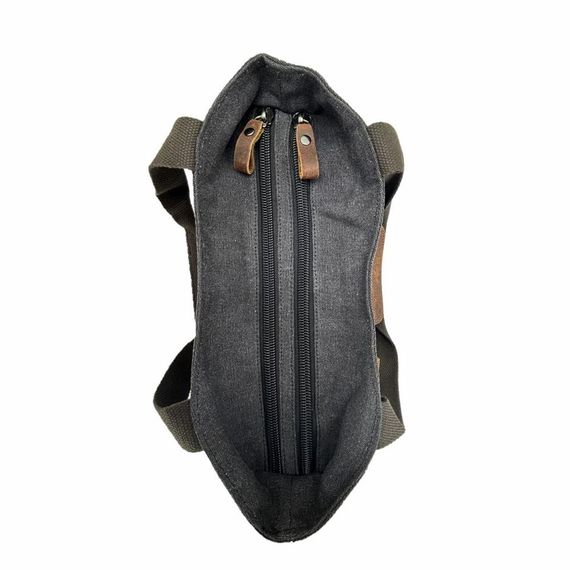 Ççs 31489 Çift Bölmeli Kanvas Kadın El ve Omuz Çanta Siyah - photo 3