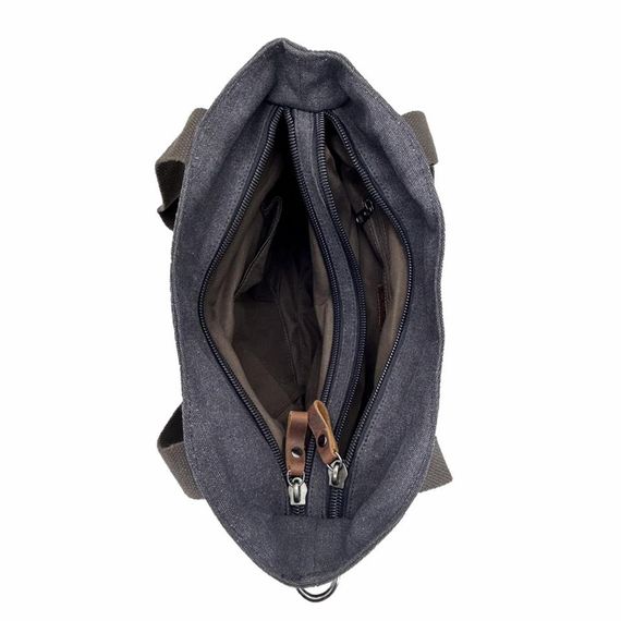 Ççs 31489 Çift Bölmeli Kanvas Kadın El ve Omuz Çanta Siyah - photo 4