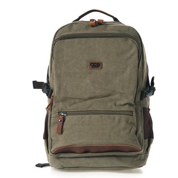 Ççs London 51573 Laptop Kanvas Sırt Çantası Haki - fotoğraf 1