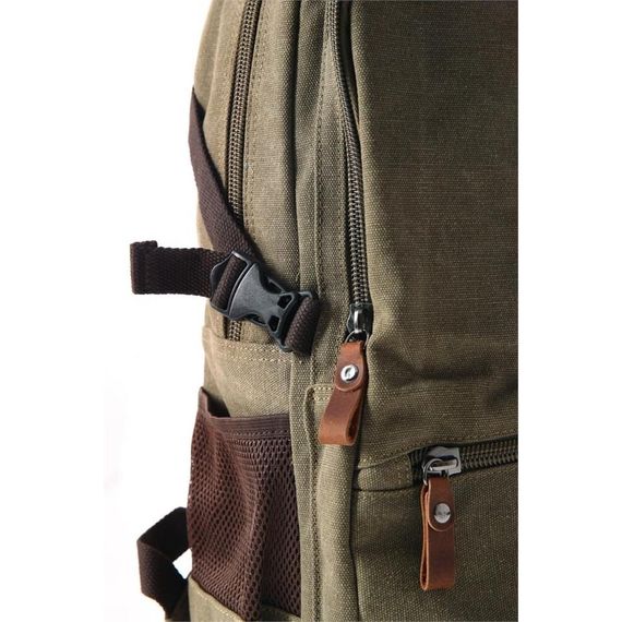 Ççs London 51573 Laptop Kanvas Sırt Çantası Haki - fotoğraf 4