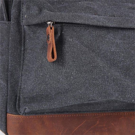 Рюкзак ÇÇS London 51568 из.canvas с USB выходом, черный, 15,6 дюймов, регулируемые ремни, 2 кармана на молнии - фото 4