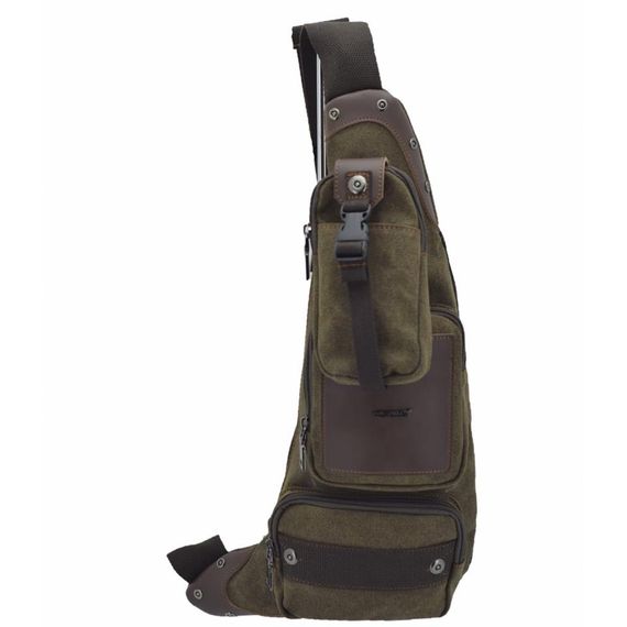 Ccs Kanvas Kumaş Sırt Çantası Body Bag Kahve - fotoğraf 1