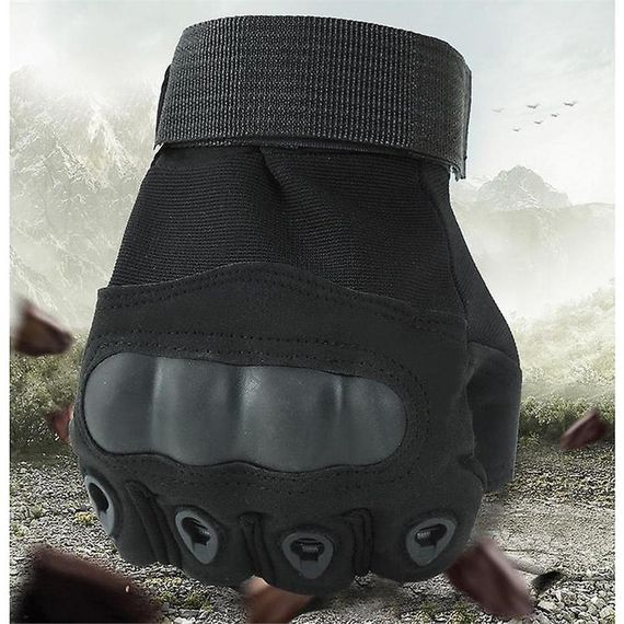 Тактические перчатки Tam Boy Cay227 XL, черные, с защитой, износостойкие, терморегуляция, регулируемый Velcro, четыре направления растяжения, защита углеродом - фото 2