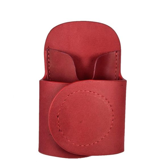 Hakiki Deri Stetoskop Tutucu Organizer Holder Kırmızı - fotoğraf 3