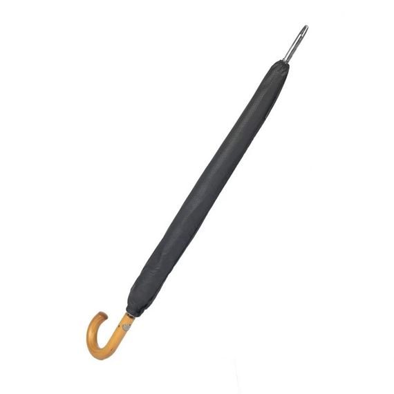 Парасолька Marlux 105 см Vale Protokol, чорна, напівавтоматична, з дерев'яною ручкою, водонепроникна, з нержавіючої сталі, 16 спиць - фото 2