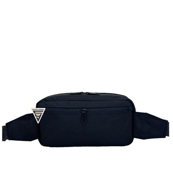 Сумка на пояс ÇÇS London 31417 XL черного цвета, размер 29x15x6 см, 1 карман с молнией спереди, 2 кармана внутри и 1 сзади, регулируемый ремень - фото 2