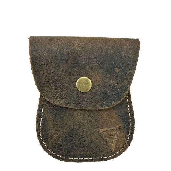 Genuine Leather Key Coin Purse Crazy Brown - photo 1