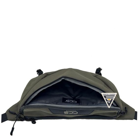 ÇÇS London 31412 Çift Gözlü XL Bel Çantası Haki - fotoğraf 3